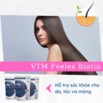 Vien uong vtm biotin 3 Viên uống VTM Feelex Biotin ngăn rụng tóc - túi 30 viên