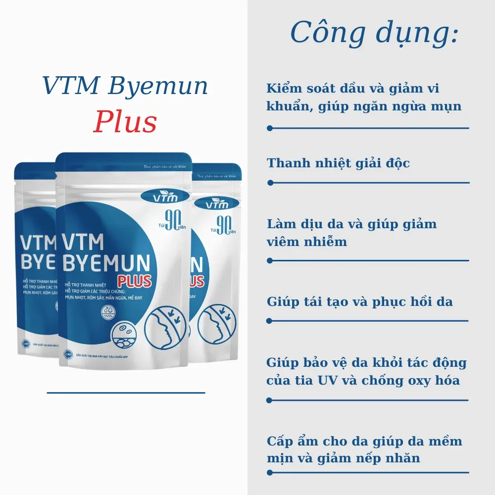 vien uong vtm byemun plus 4 jpg webp Combo viên uống mờ thâm mụn, tăng sức đề kháng VTM Vitamin C + VTM Byemun Plus